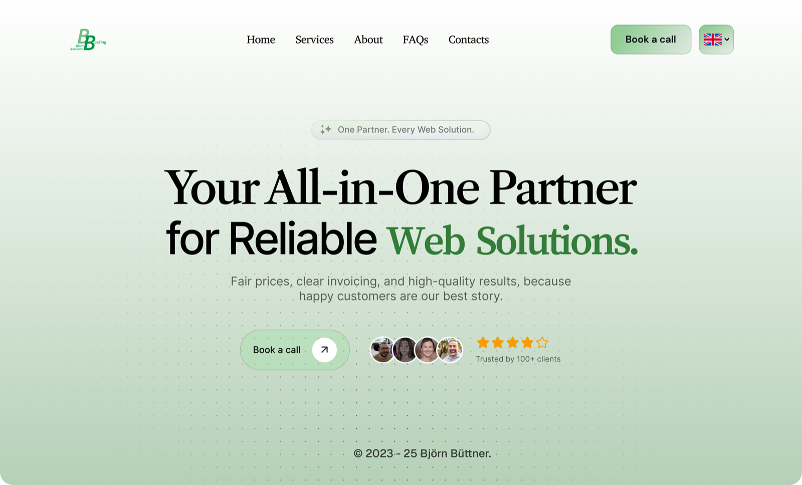 BB's Backing website redesign hero